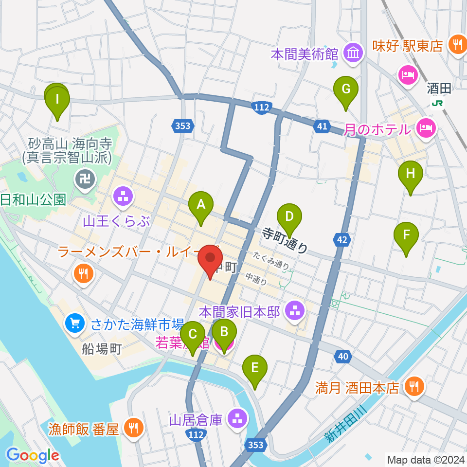 酒田hope周辺のホテル一覧地図