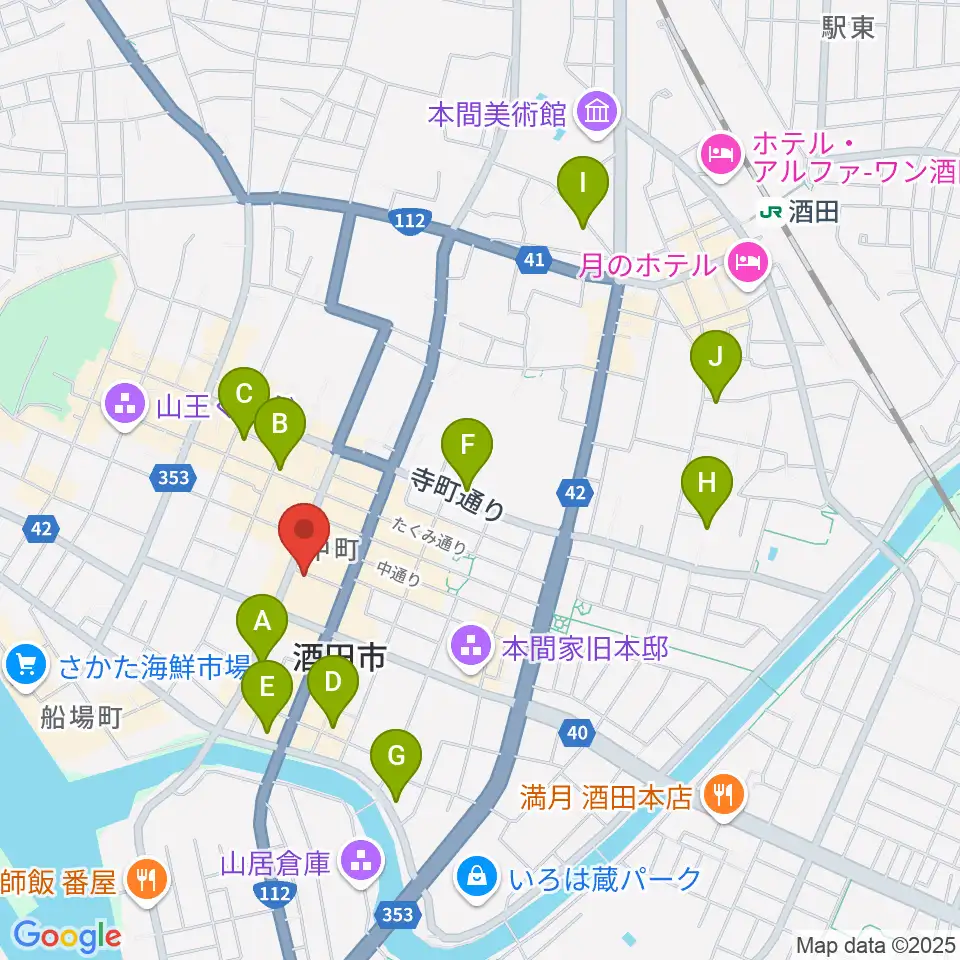 酒田hope周辺のホテル一覧地図
