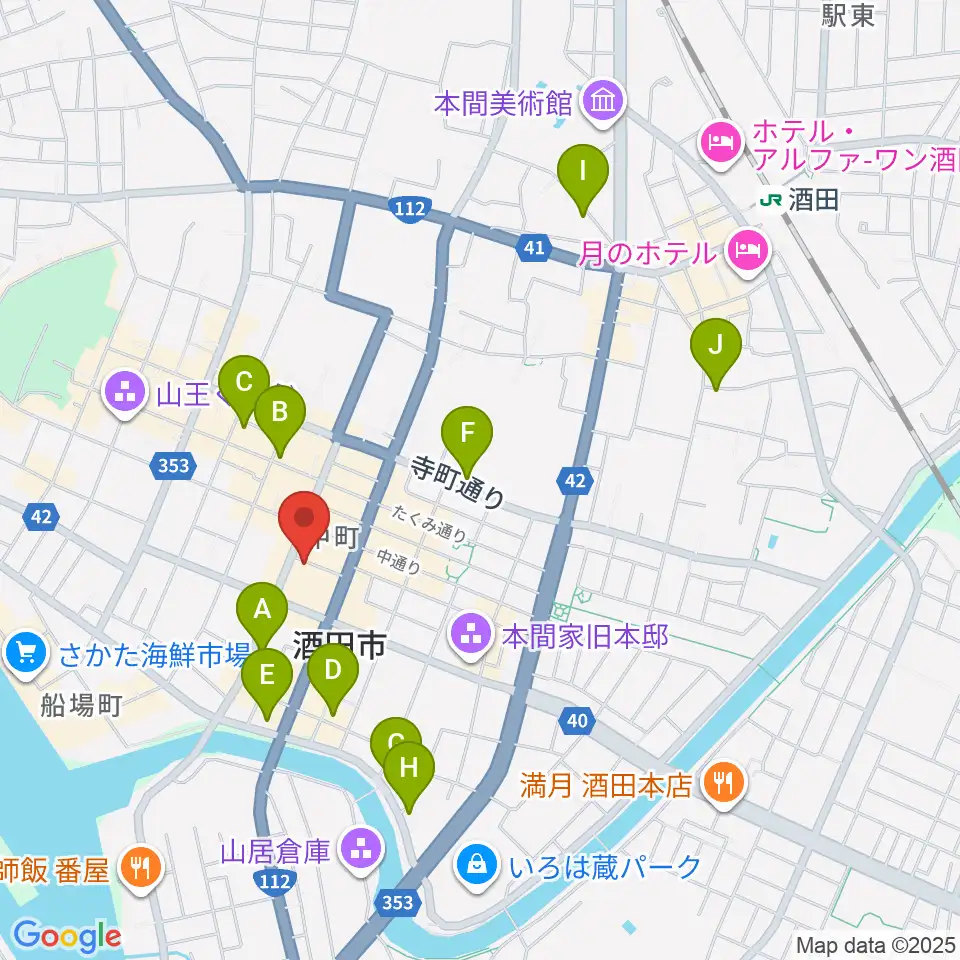 酒田hope周辺のホテル一覧地図