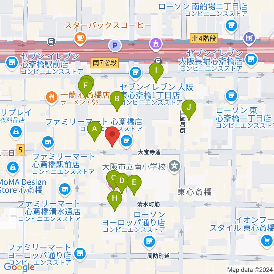 心斎橋FootRock&BEERS周辺のホテル一覧地図