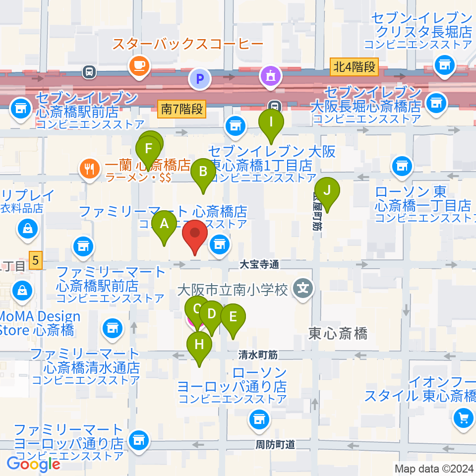 心斎橋FootRock&BEERS周辺のホテル一覧地図