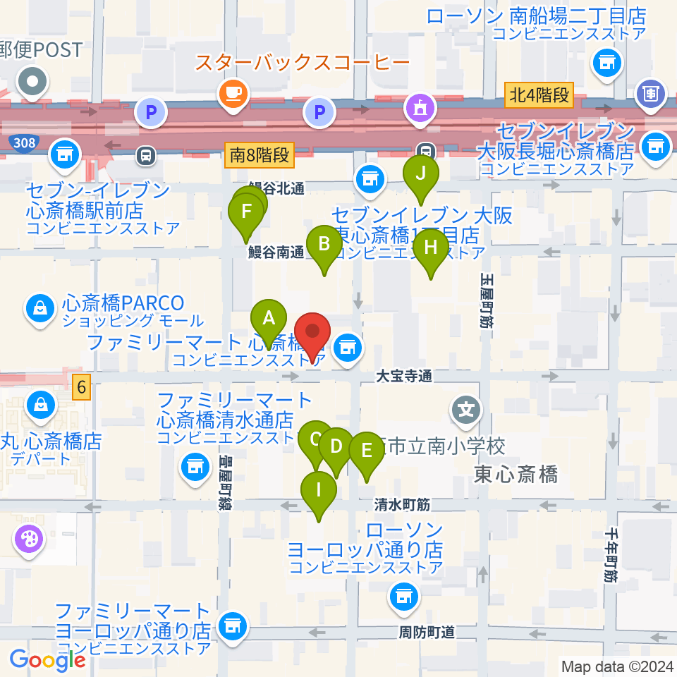 心斎橋FootRock&BEERS周辺のホテル一覧地図