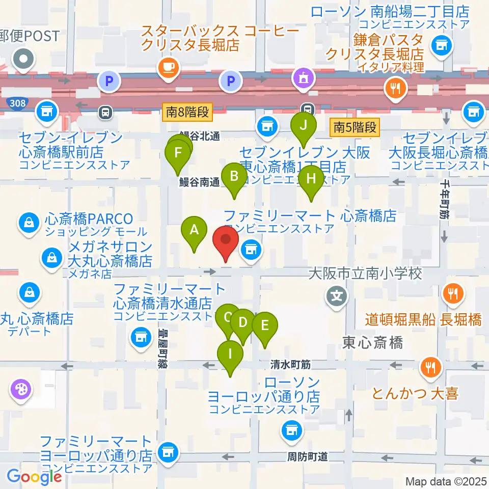 心斎橋FootRock&BEERS周辺のホテル一覧地図