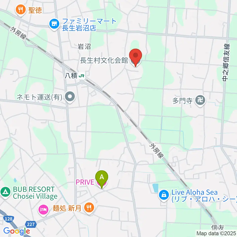 長生村文化会館周辺のホテル一覧地図