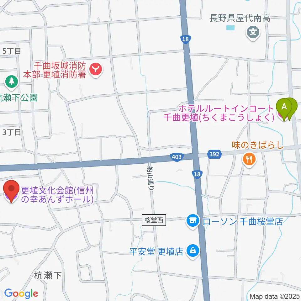 信州の幸あんずホール周辺のホテル一覧地図