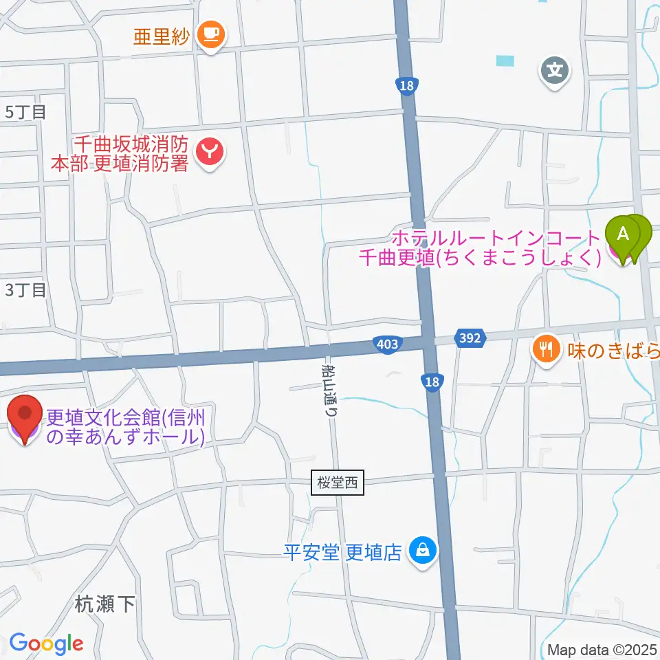 信州の幸あんずホール周辺のホテル一覧地図