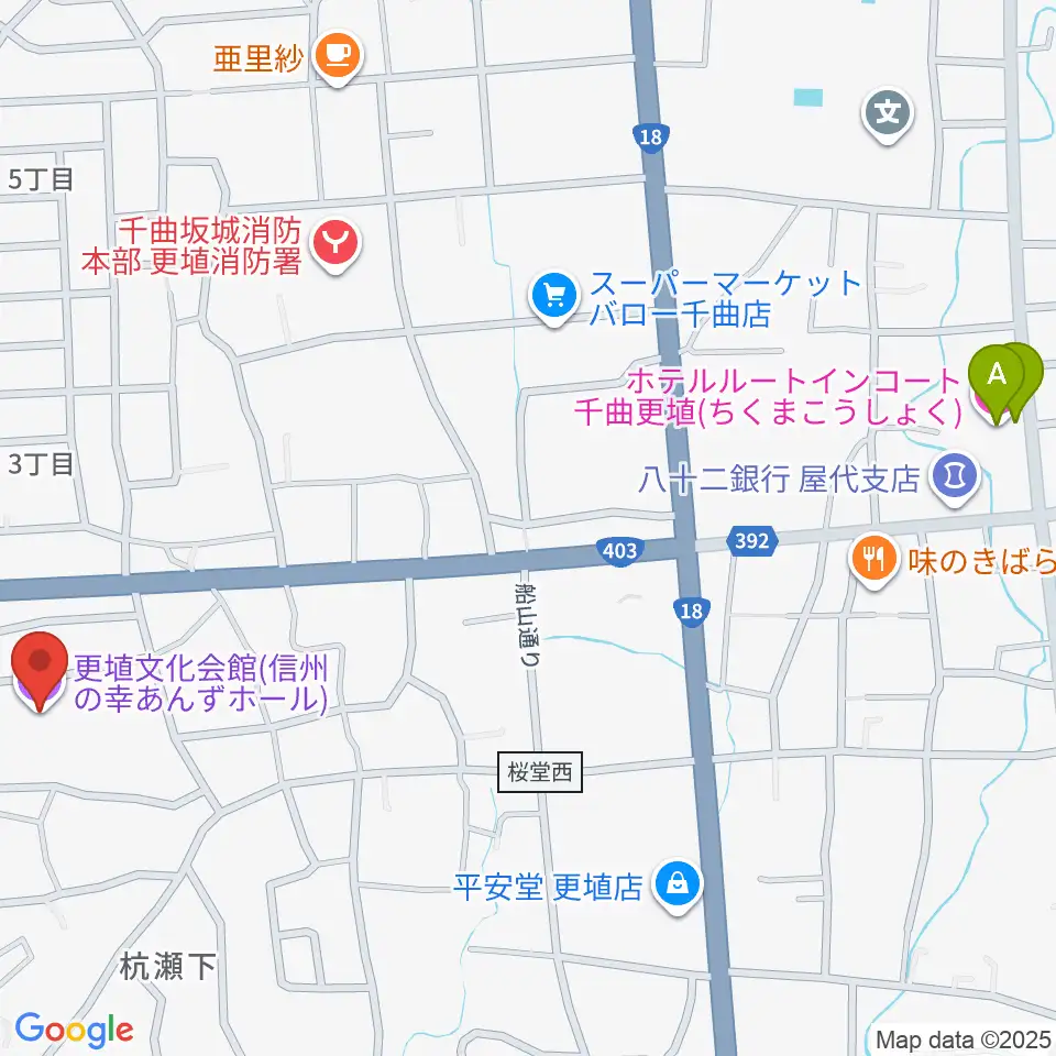 信州の幸あんずホール周辺のホテル一覧地図