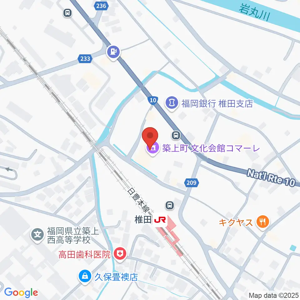 築上町文化会館コマーレ周辺のホテル一覧地図