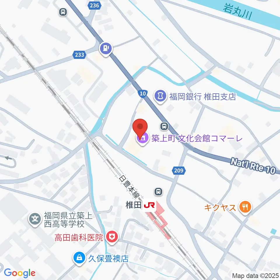 築上町文化会館コマーレ周辺のホテル一覧地図