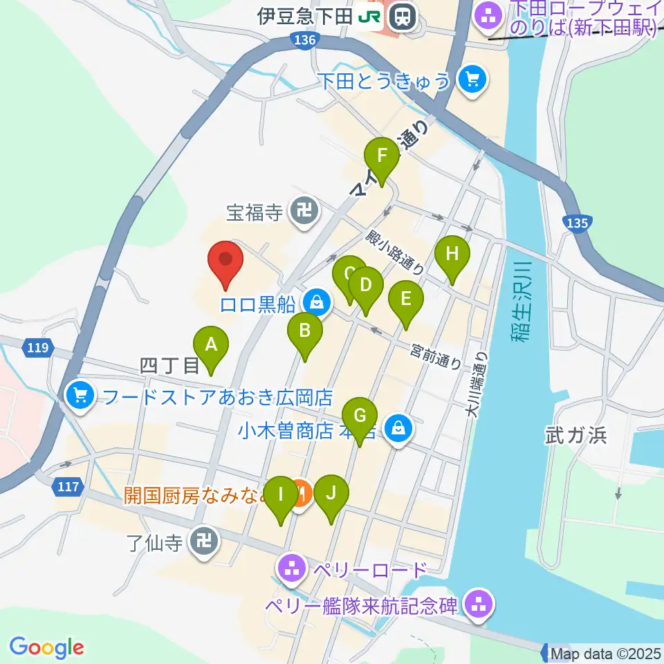 下田市民文化会館周辺のホテル一覧地図