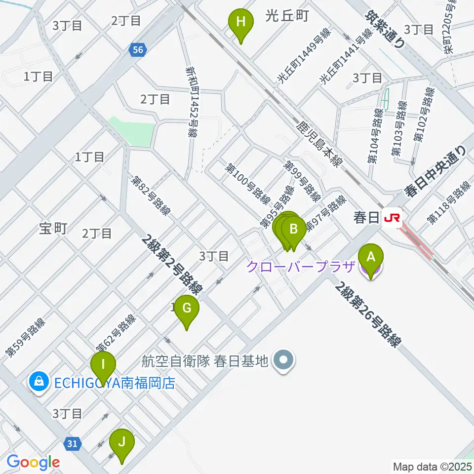 クローバープラザ周辺のホテル一覧地図