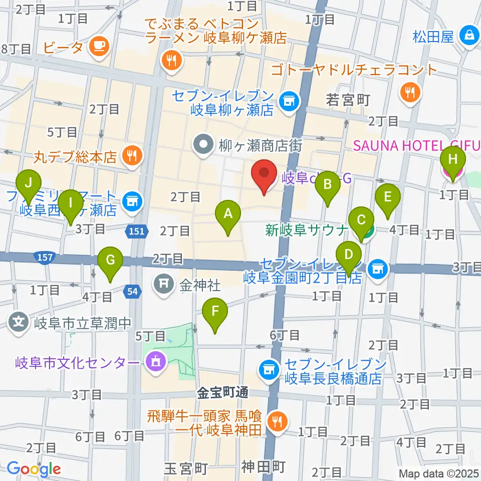 岐阜club-G周辺のホテル一覧地図