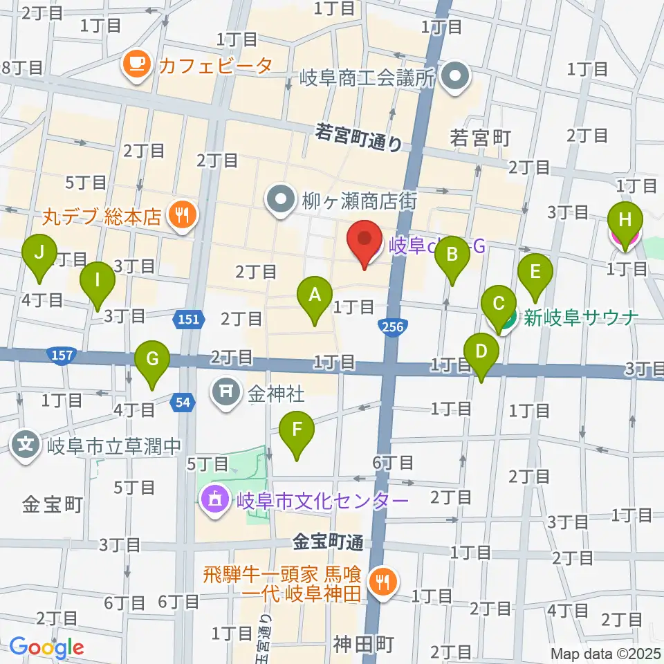 岐阜club-G周辺のホテル一覧地図