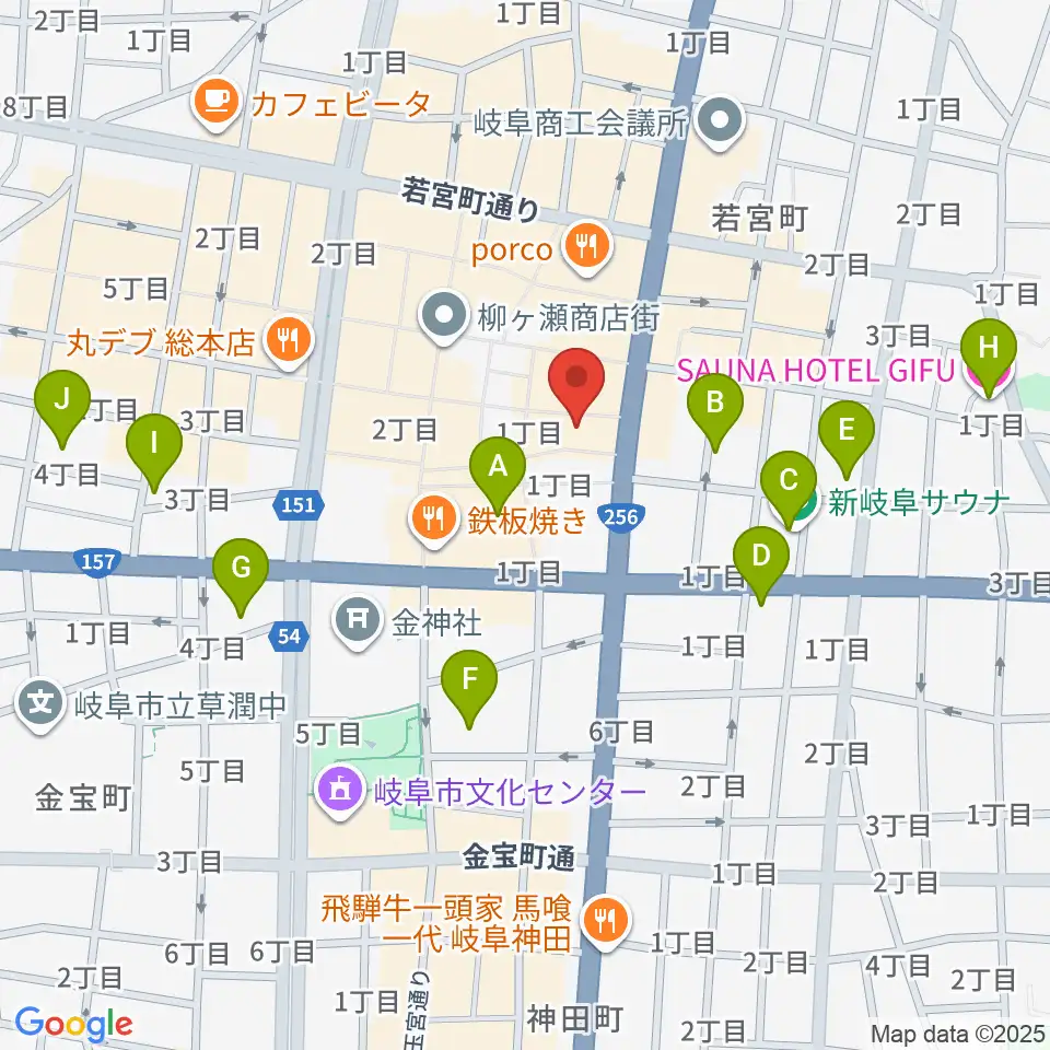 岐阜club-G周辺のホテル一覧地図