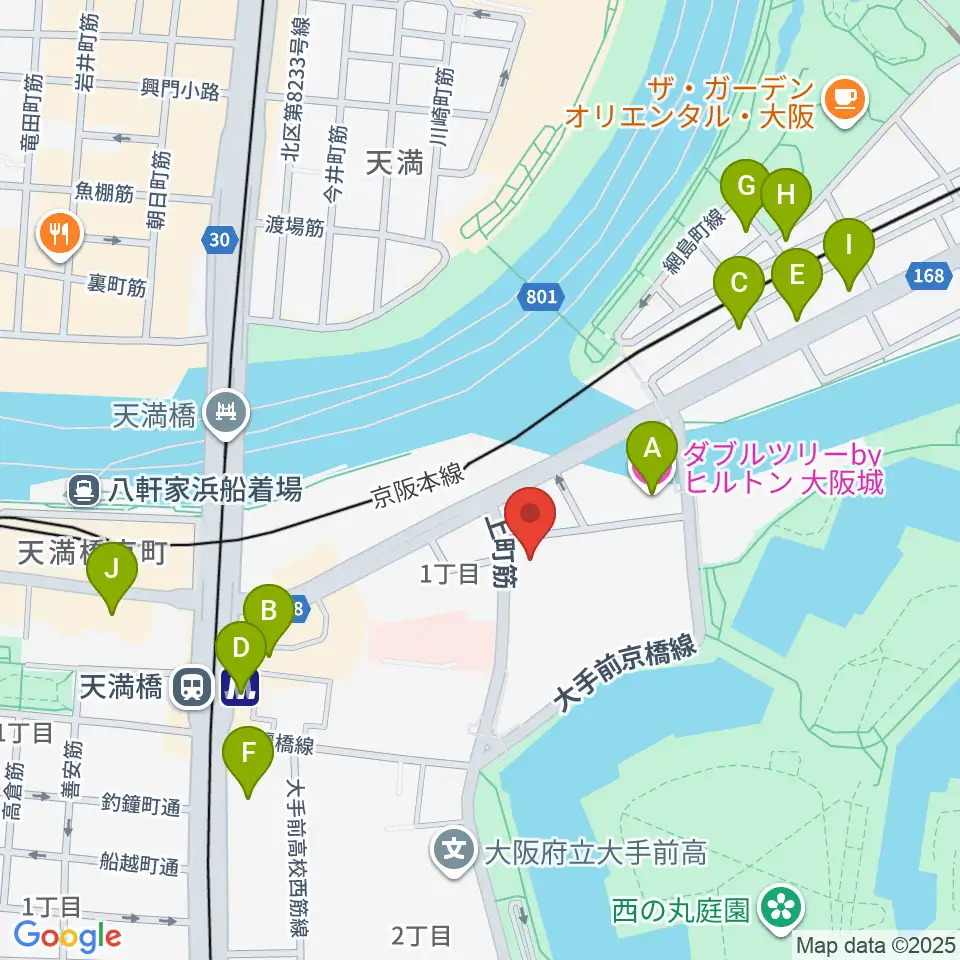 大阪ドーンセンター周辺のホテル一覧地図