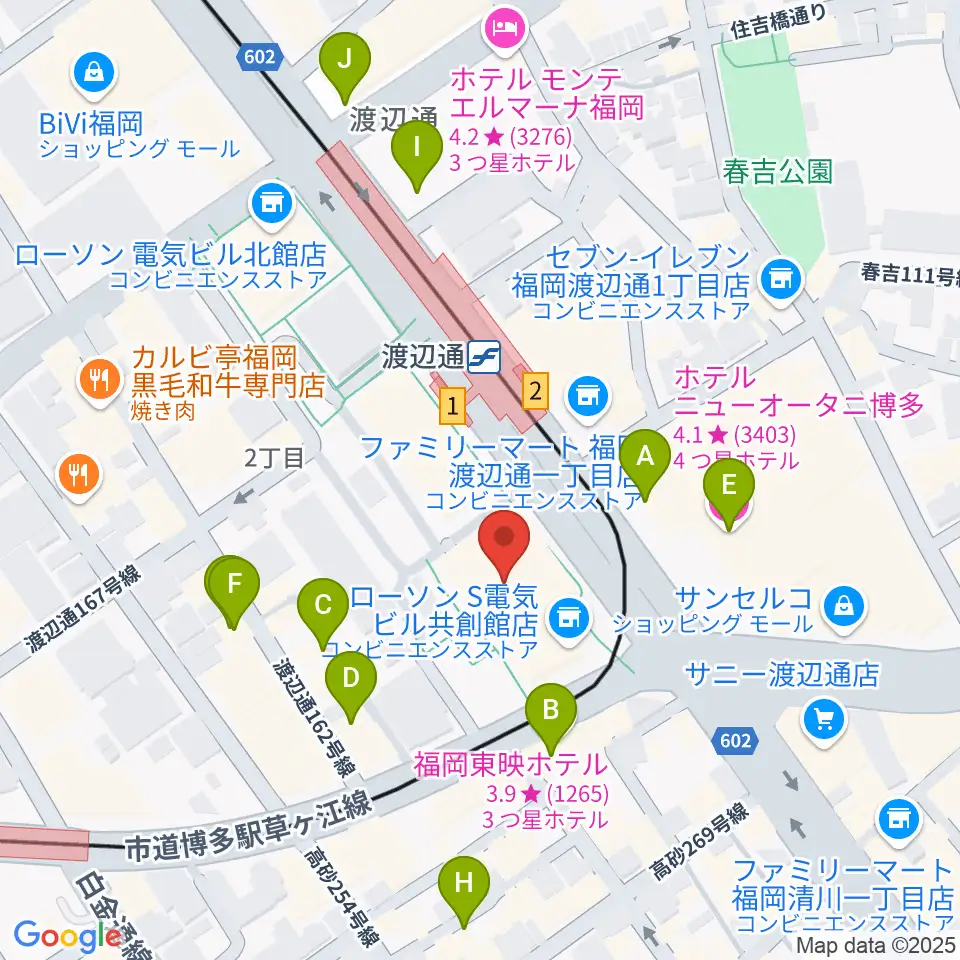 電気ビルみらいホール周辺のホテル一覧地図