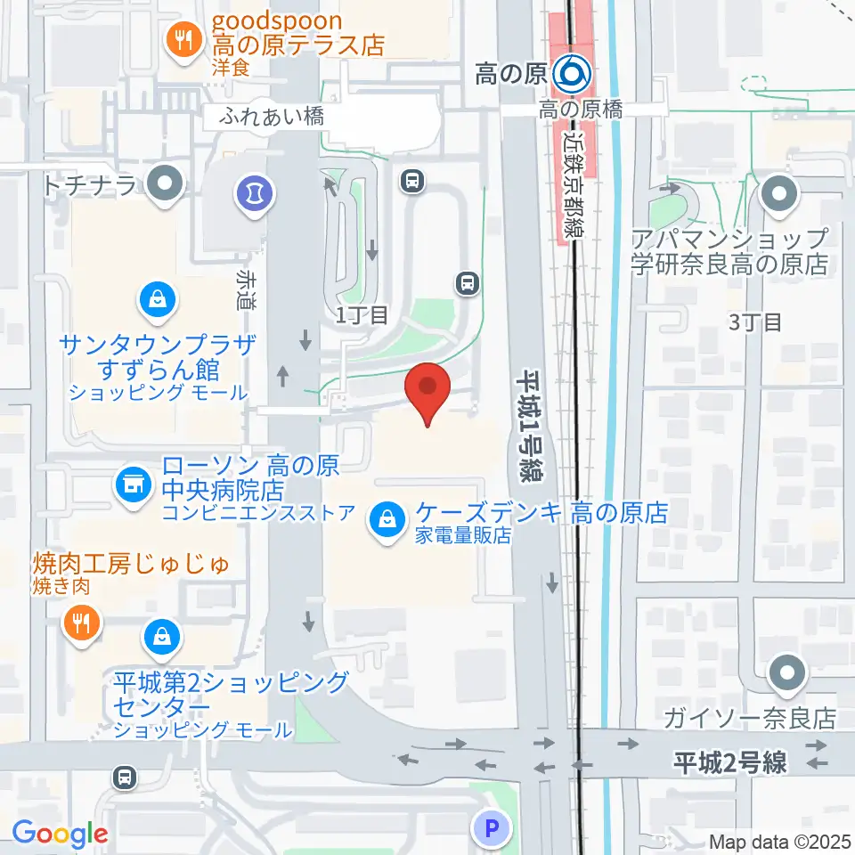 奈良市北部会館 市民文化ホール周辺のホテル一覧地図
