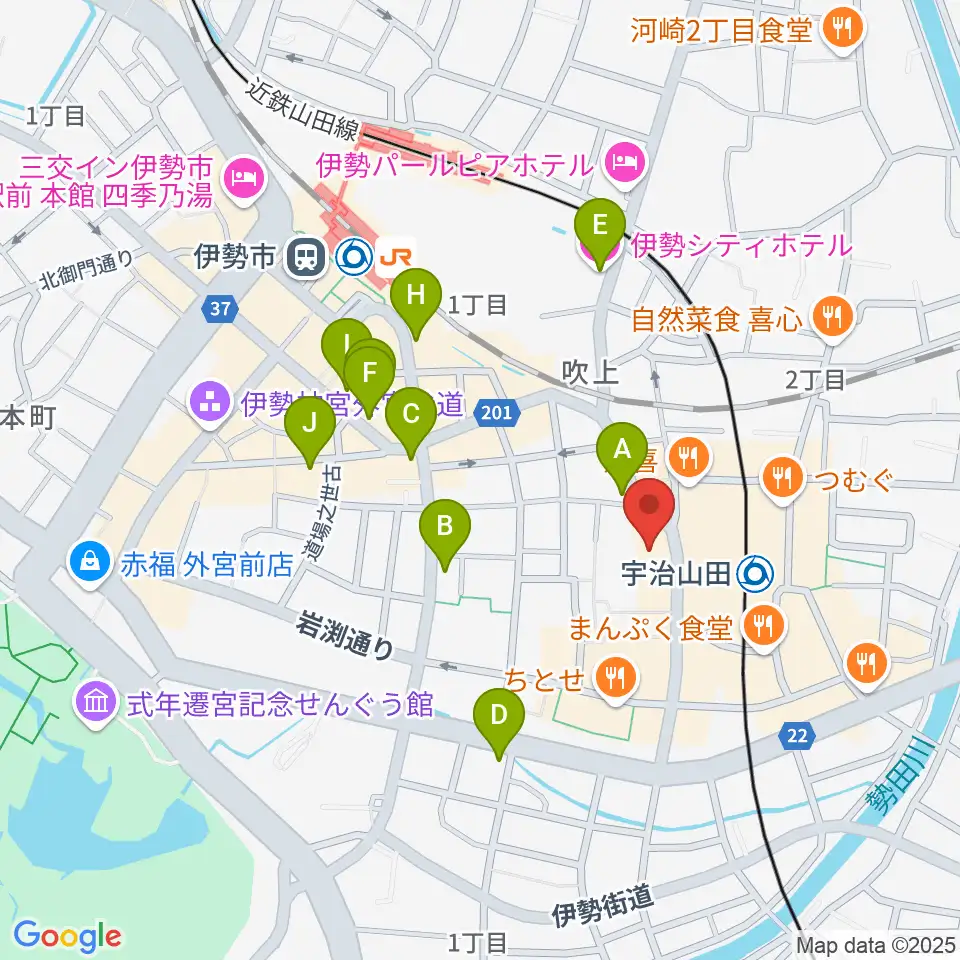 シンフォニアテクノロジー響ホール伊勢周辺のホテル一覧地図
