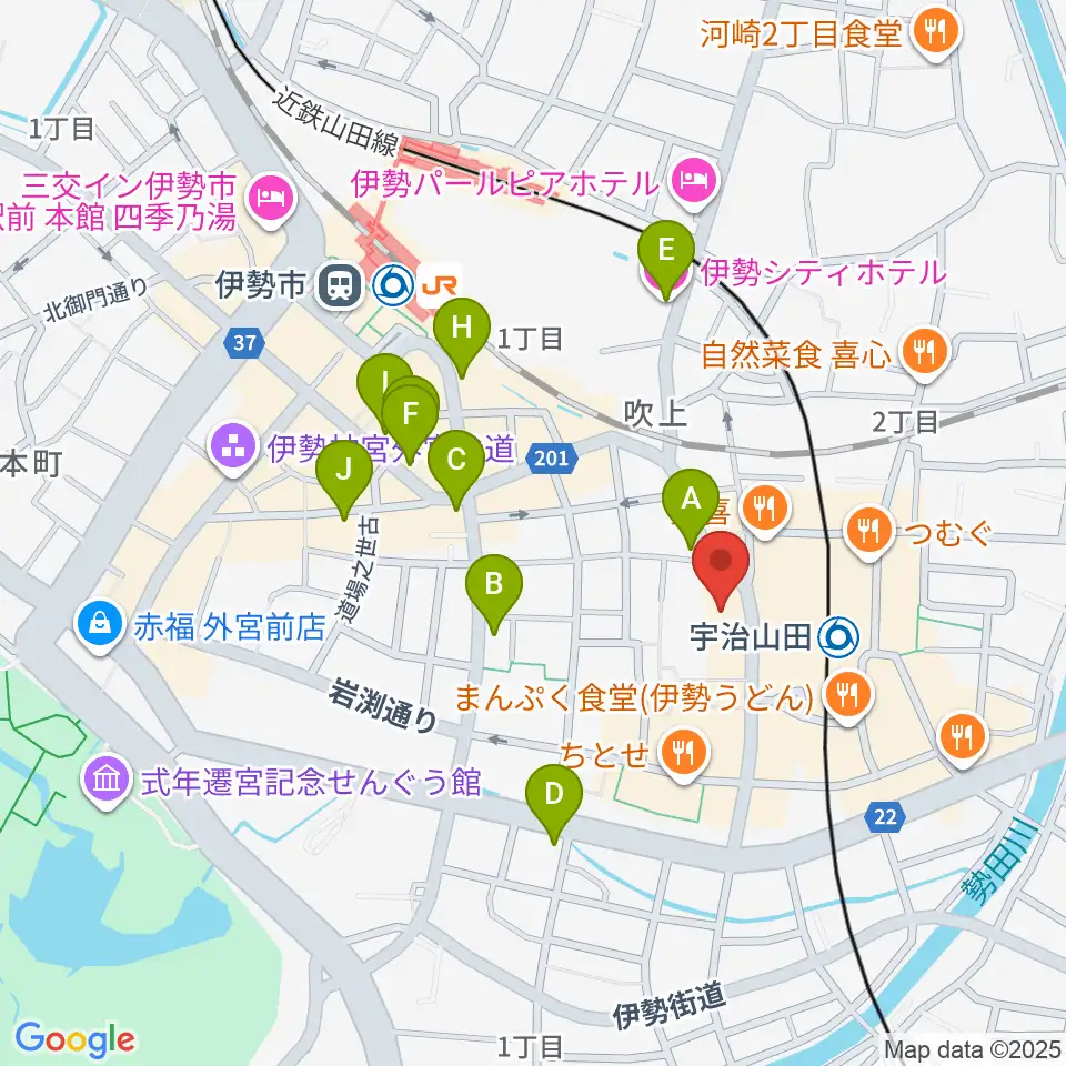 シンフォニアテクノロジー響ホール伊勢周辺のホテル一覧地図