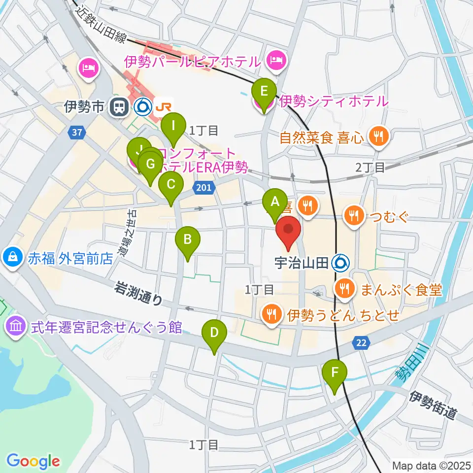 シンフォニアテクノロジー響ホール伊勢周辺のホテル一覧地図