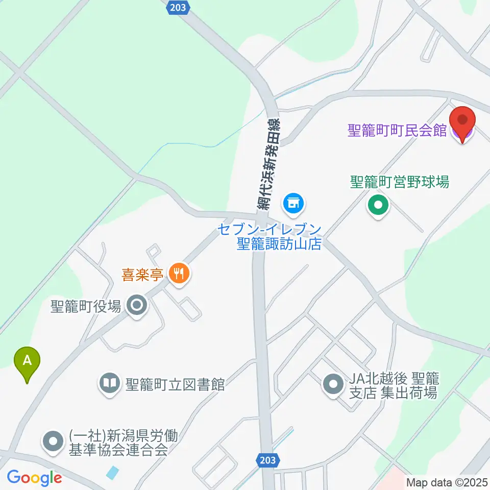 聖籠町文化会館周辺のホテル一覧地図