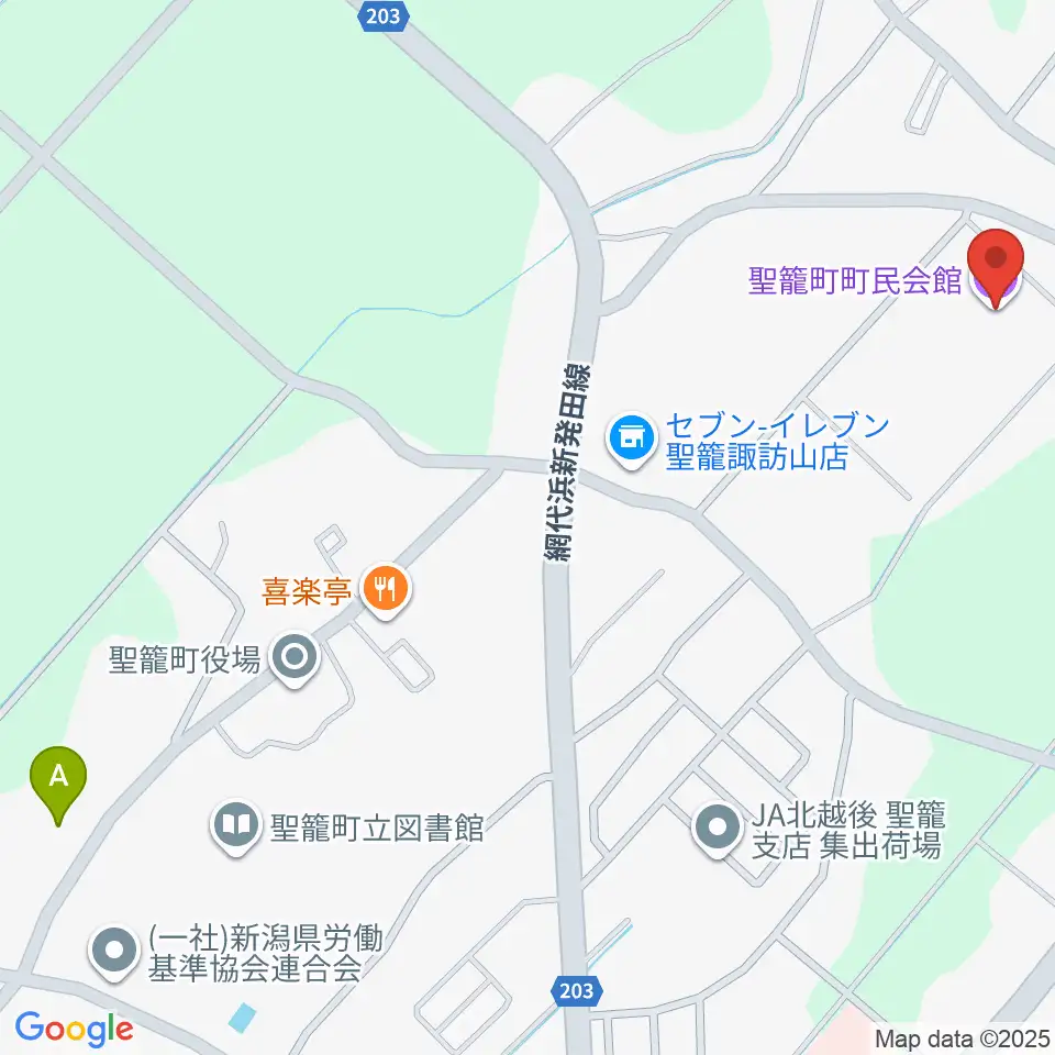 聖籠町文化会館周辺のホテル一覧地図