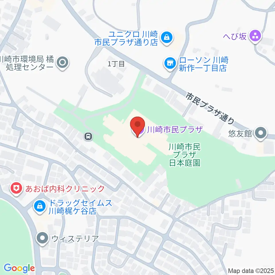 川崎市民プラザ周辺のホテル一覧地図