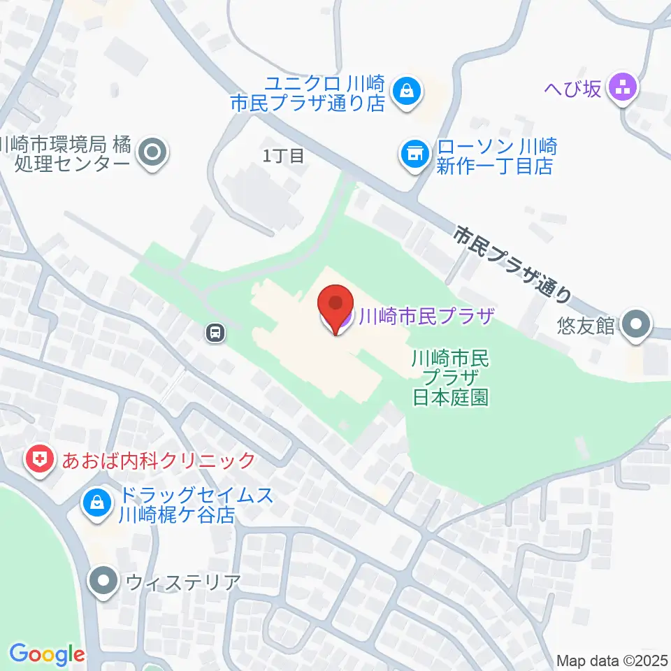 川崎市民プラザ周辺のホテル一覧地図