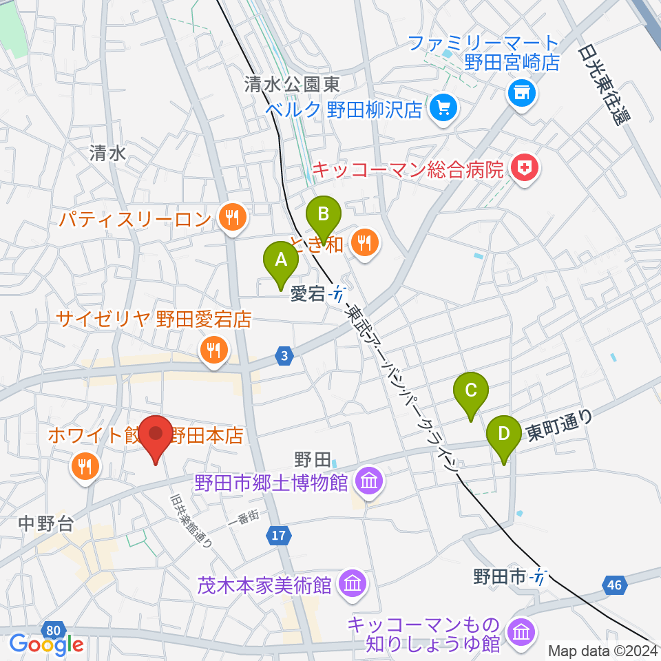 欅のホール周辺のホテル一覧地図