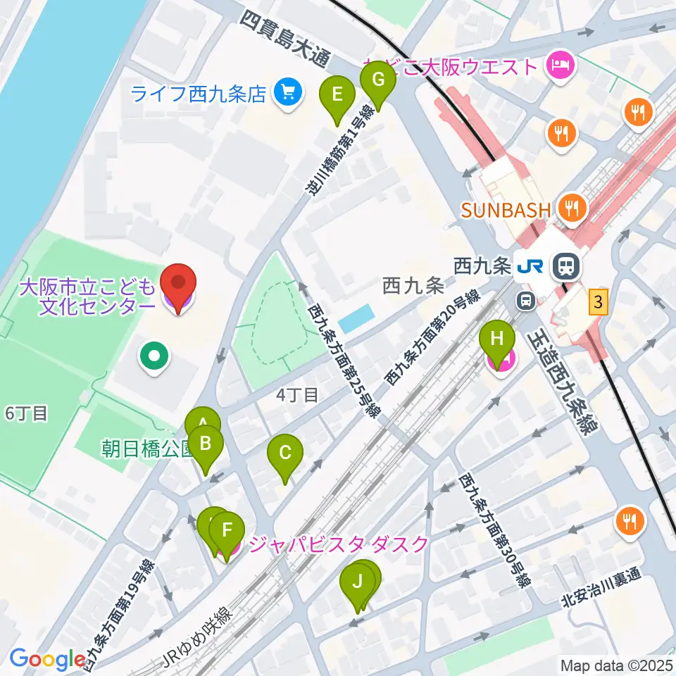 大阪市立こども文化センター周辺のホテル一覧地図