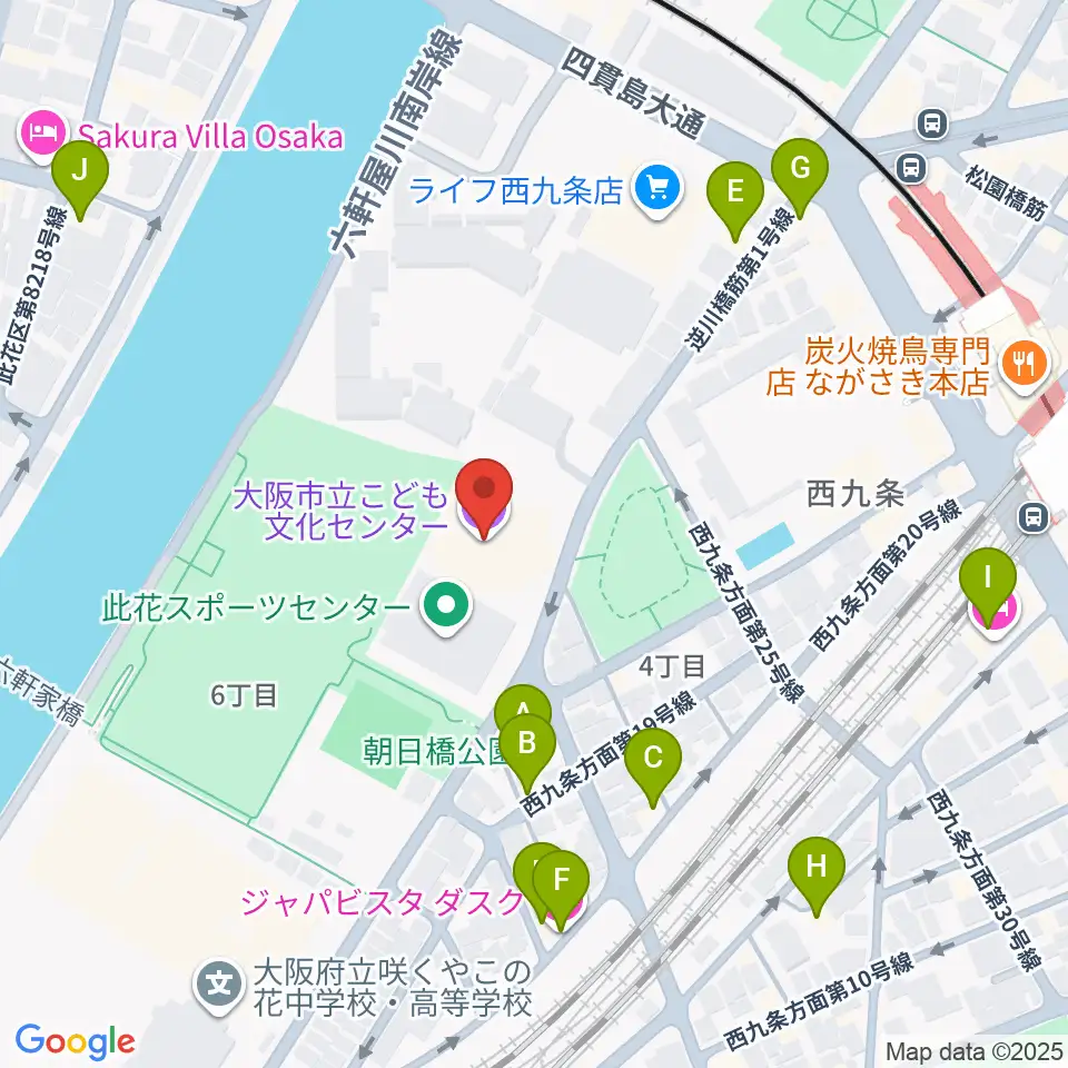 大阪市立こども文化センター周辺のホテル一覧地図