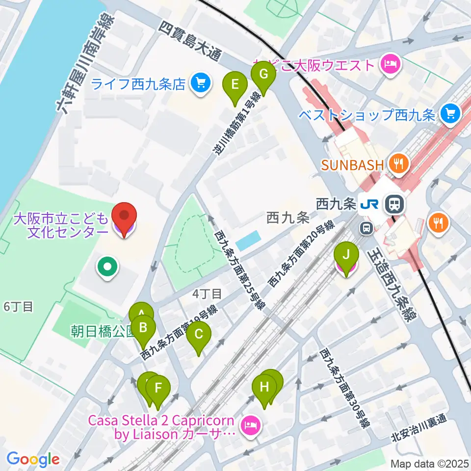 大阪市立こども文化センター周辺のホテル一覧地図