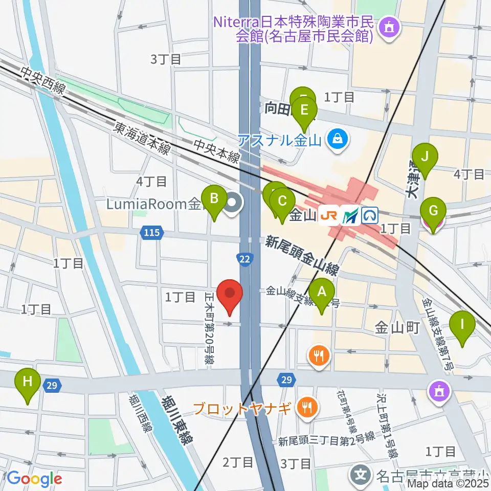 アイズミュージックアカデミー金山校周辺のホテル一覧地図