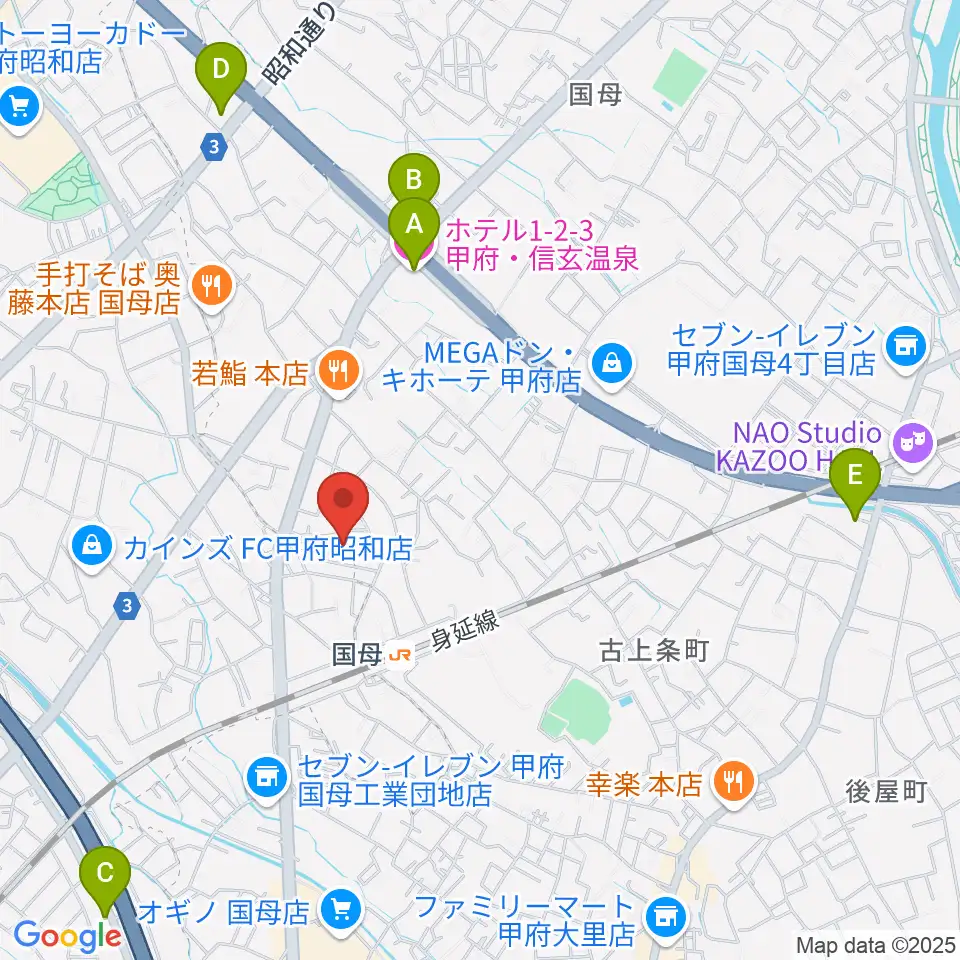土屋バイオリンチェロ教室周辺のホテル一覧地図