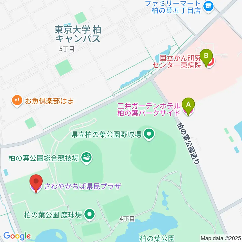 さわやかちば県民プラザ周辺のホテル一覧地図