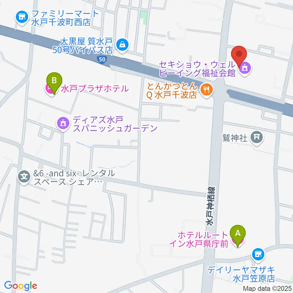 セキショウ・ウェルビーイング福祉会館周辺のホテル一覧地図