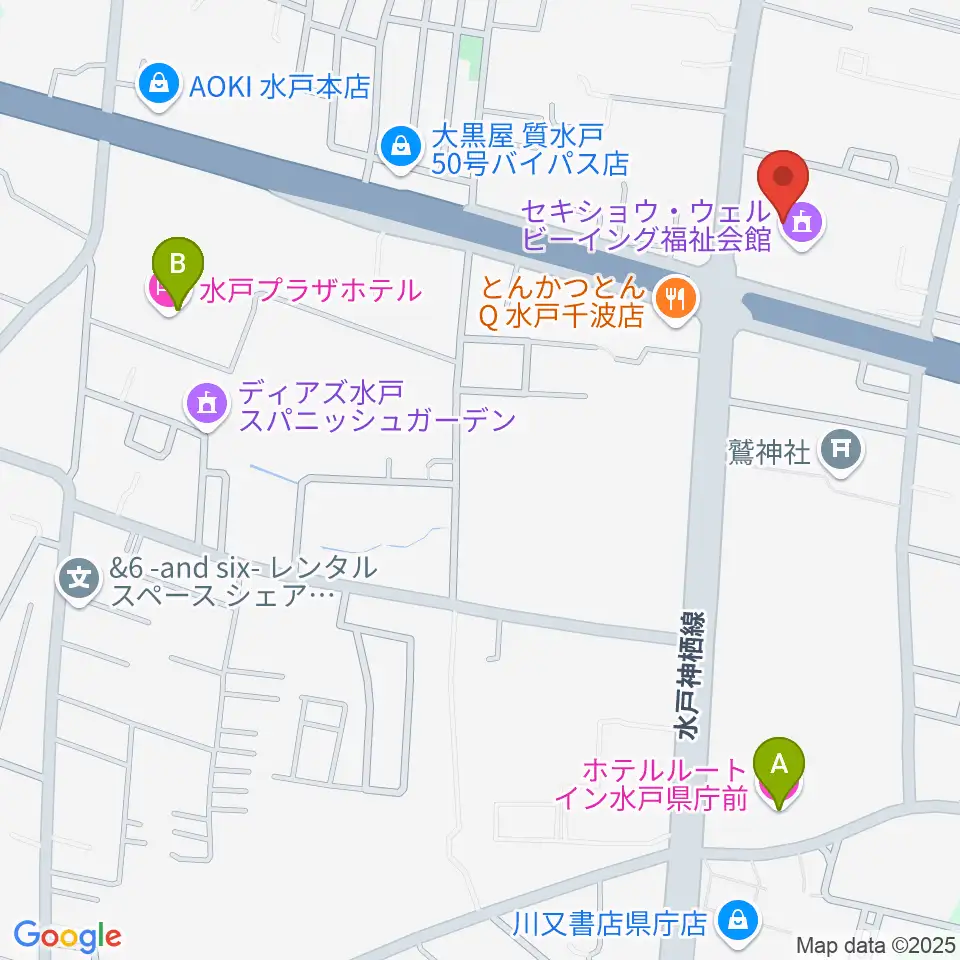 セキショウ・ウェルビーイング福祉会館周辺のホテル一覧地図