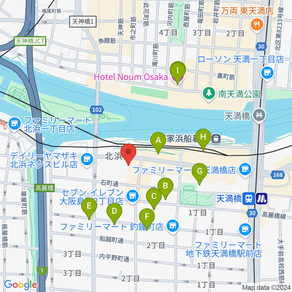 エル・おおさか 大阪府立労働センター周辺のホテル一覧地図