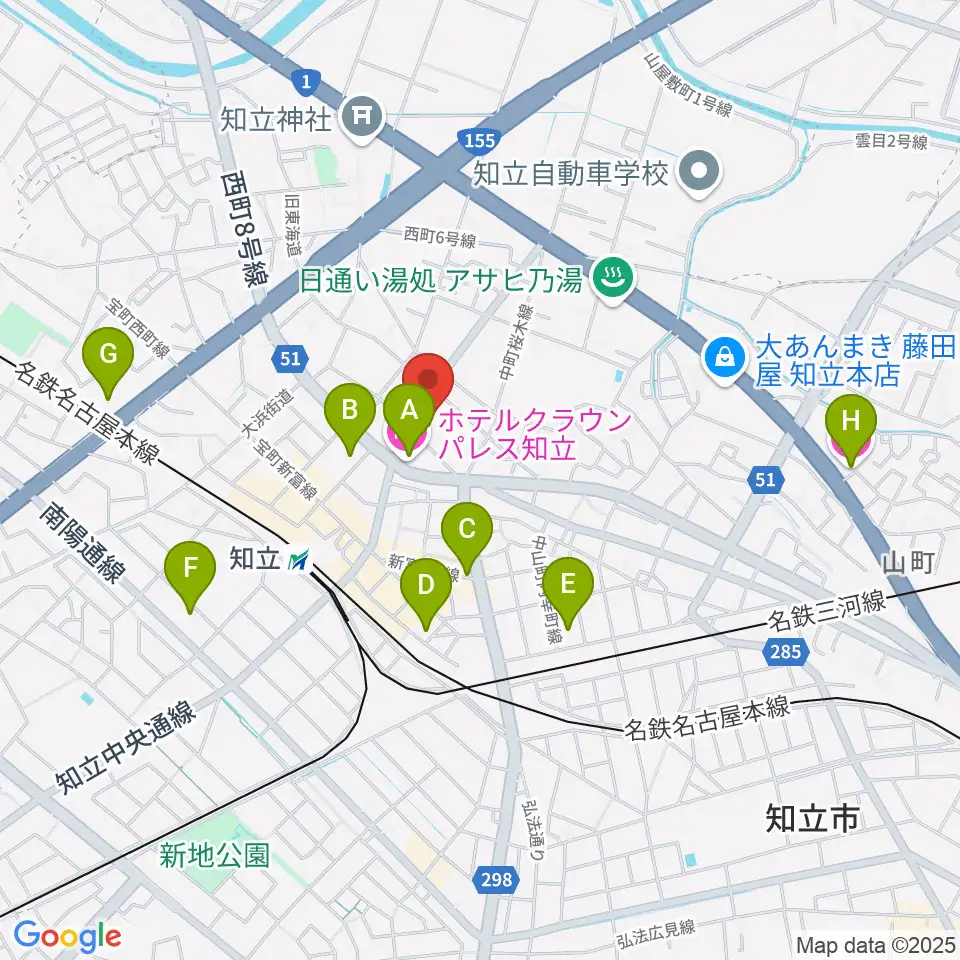 知立リリオ･コンサートホール周辺のホテル一覧地図