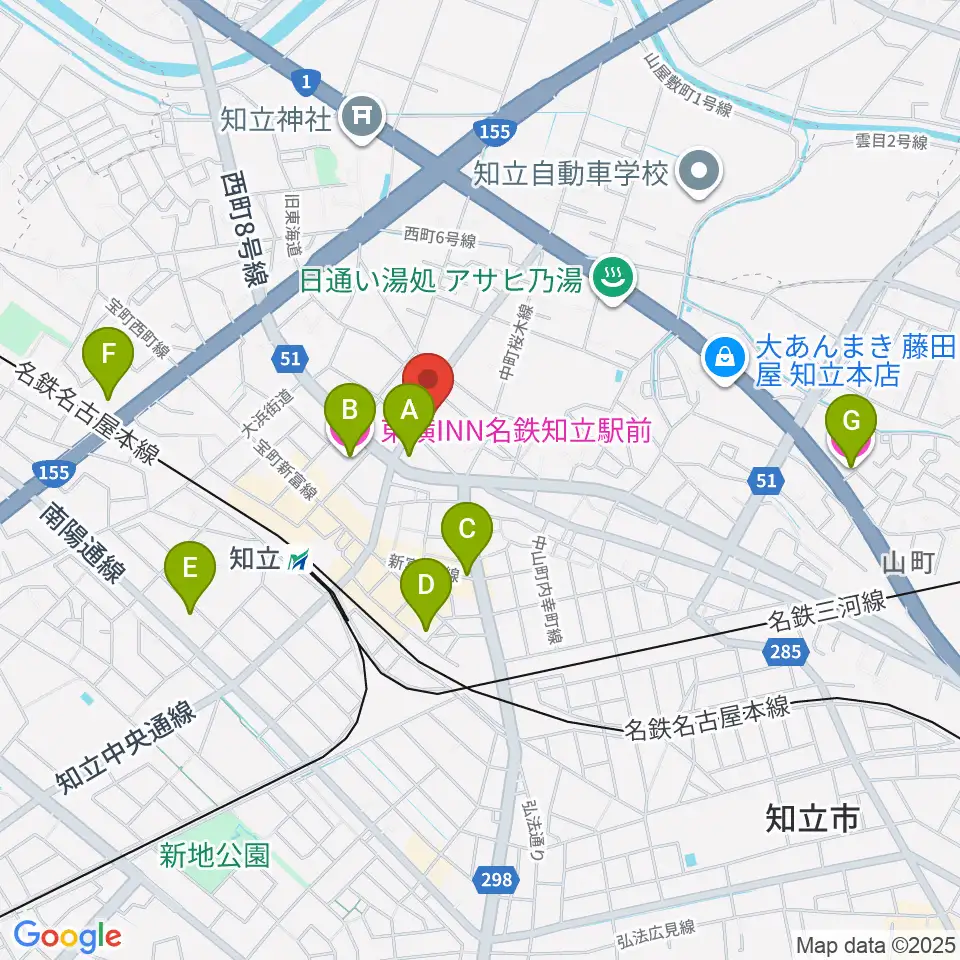 知立リリオ･コンサートホール周辺のホテル一覧地図