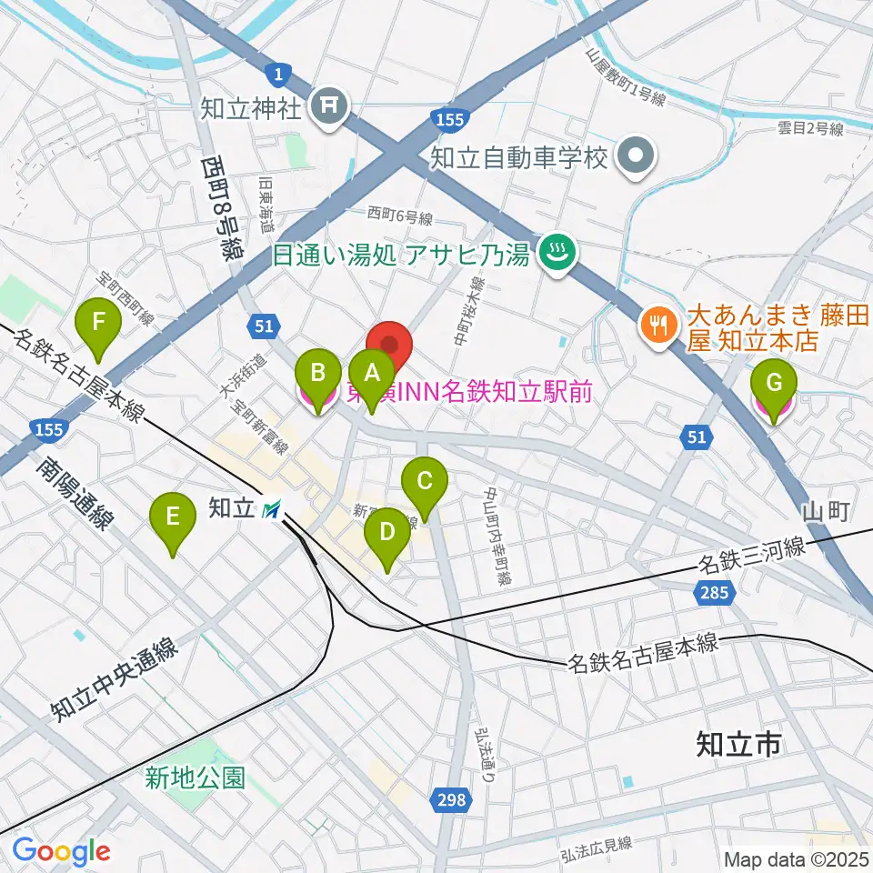知立リリオ･コンサートホール周辺のホテル一覧地図