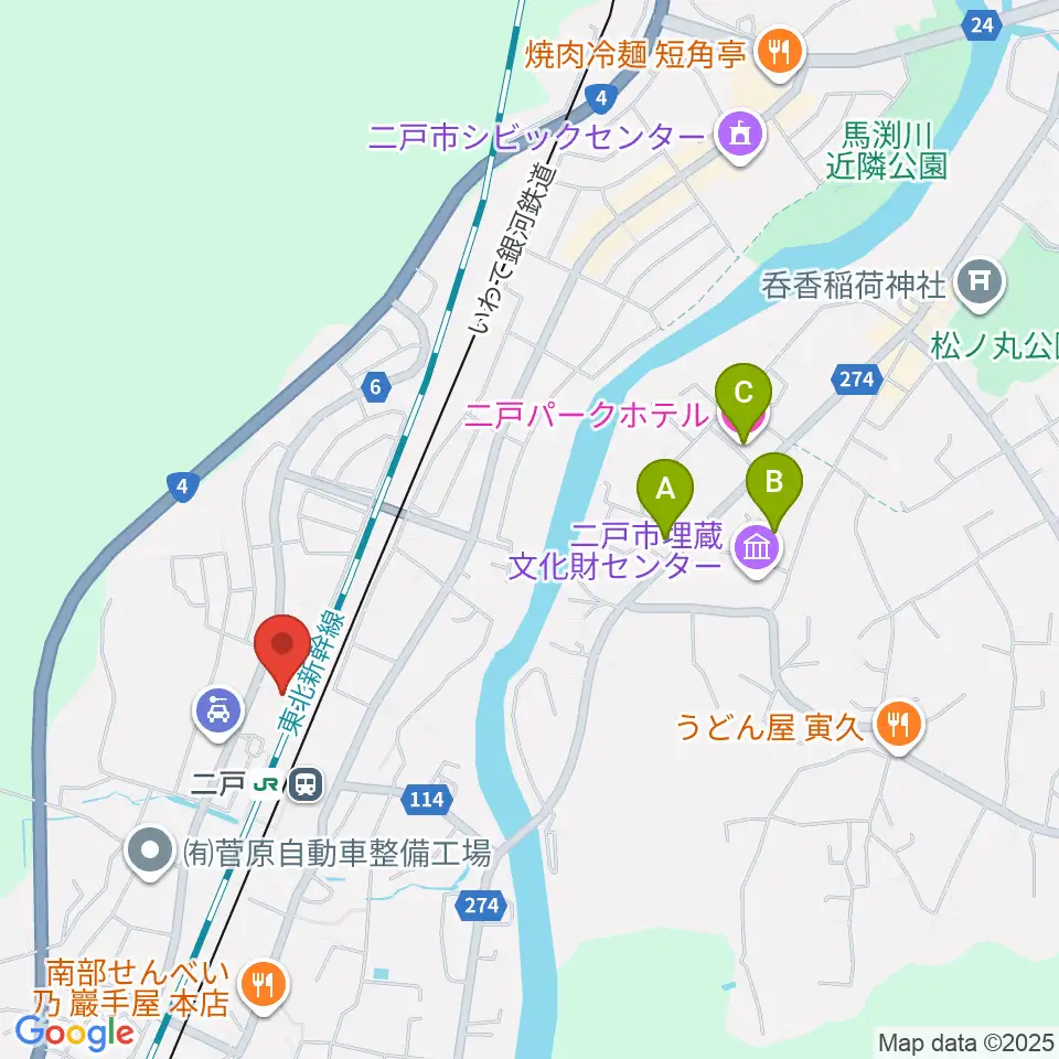 カシオペアメッセ・なにゃーと周辺のホテル一覧地図