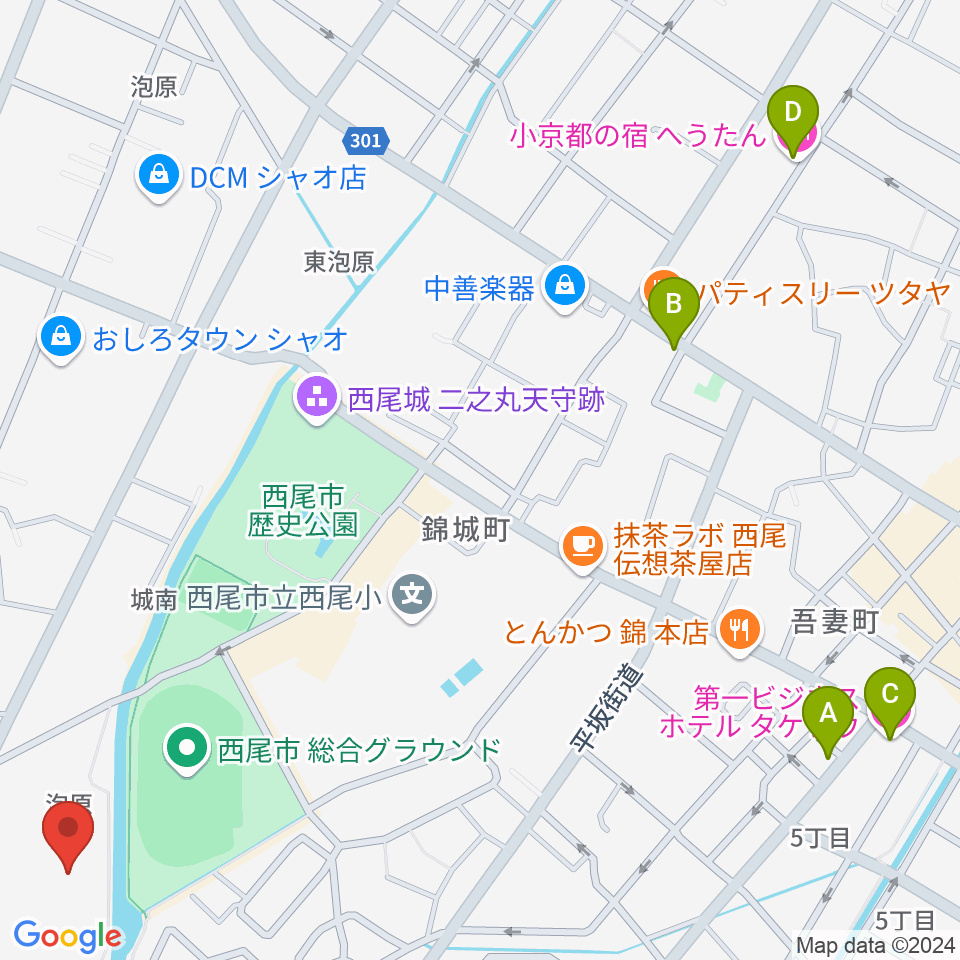 にししん文化会館 茶々っとホール周辺のホテル一覧地図