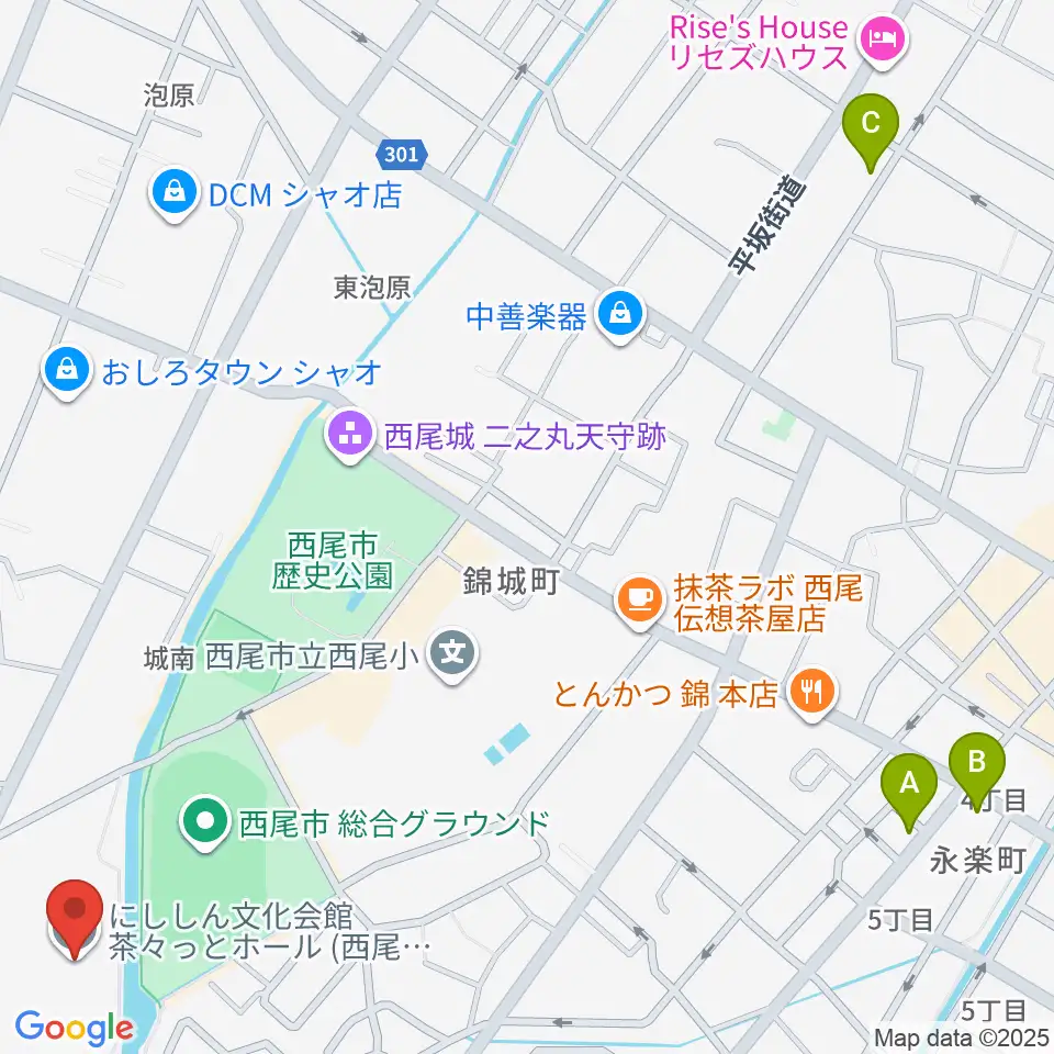 にししん文化会館 茶々っとホール周辺のホテル一覧地図