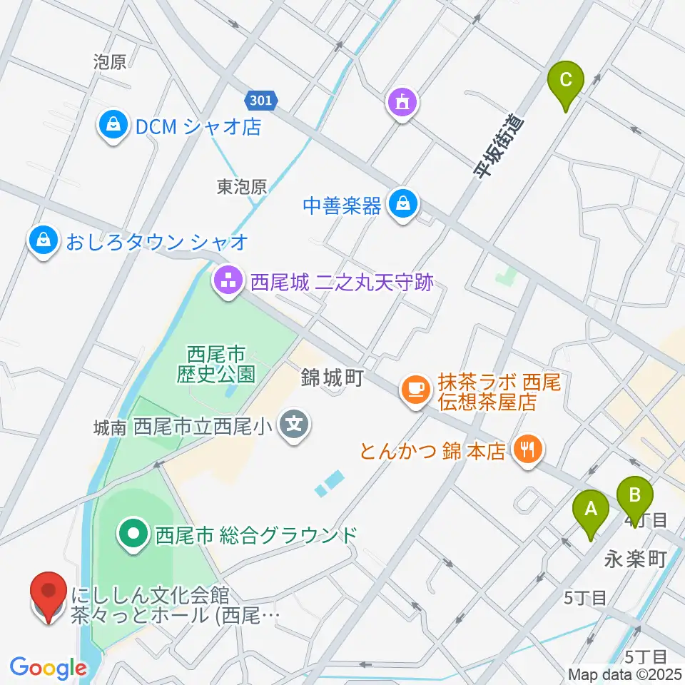 にししん文化会館 茶々っとホール周辺のホテル一覧地図
