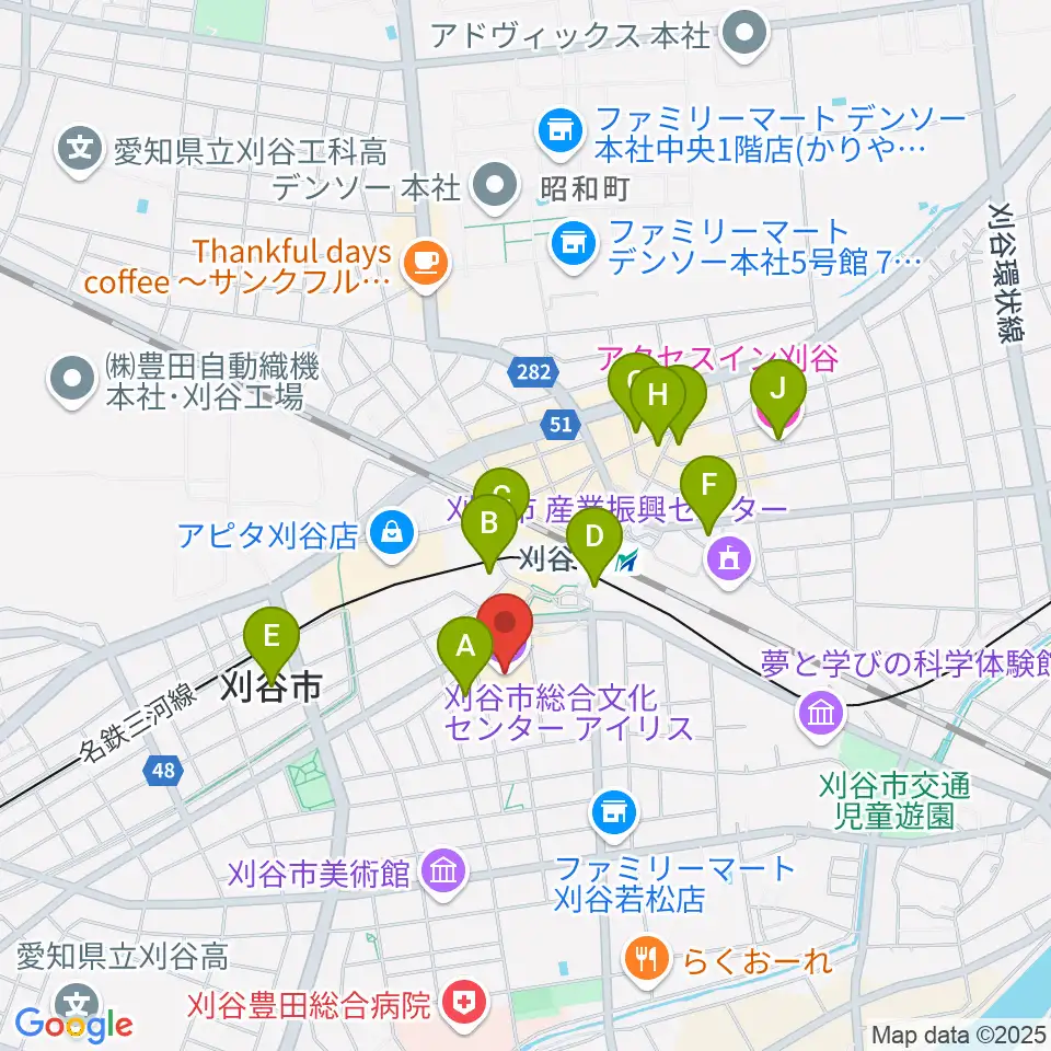 刈谷市総合文化センター アイリス周辺のホテル一覧地図