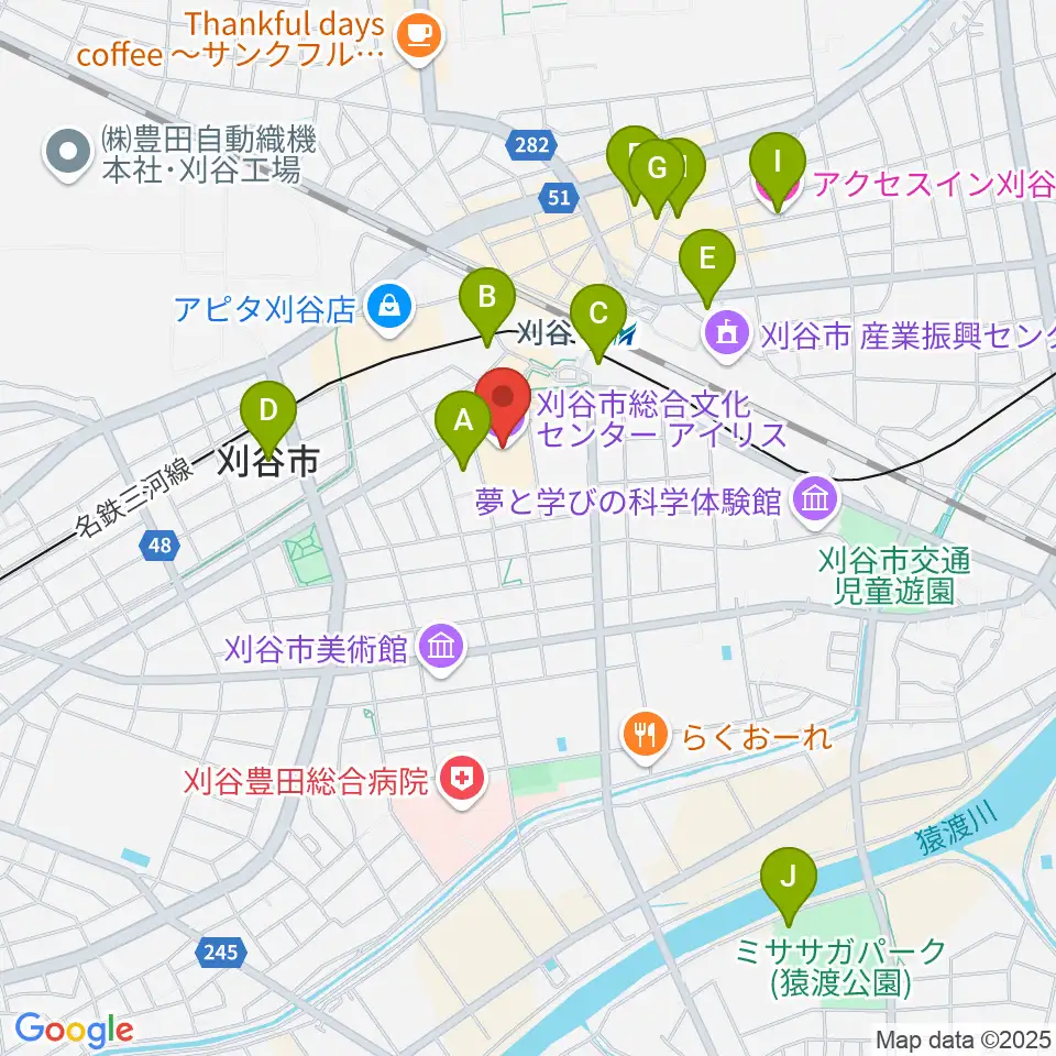 刈谷市総合文化センター アイリス周辺のホテル一覧地図