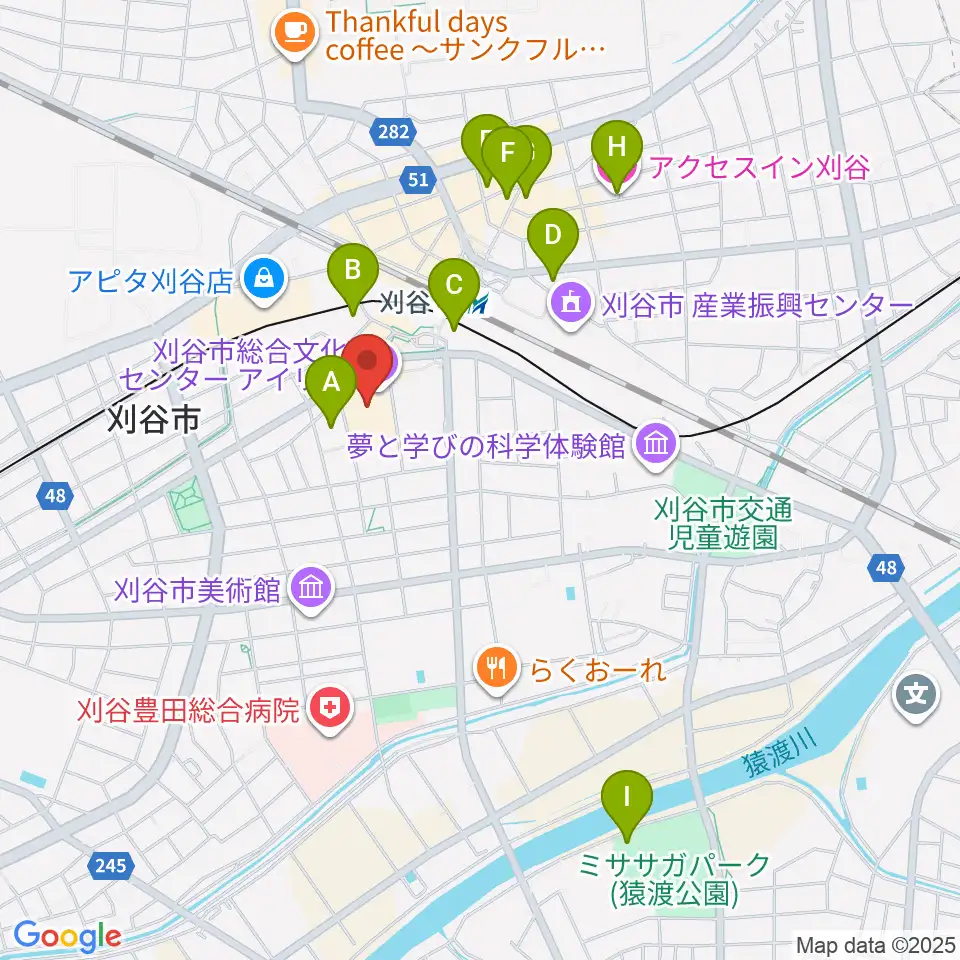 刈谷市総合文化センター アイリス周辺のホテル一覧地図