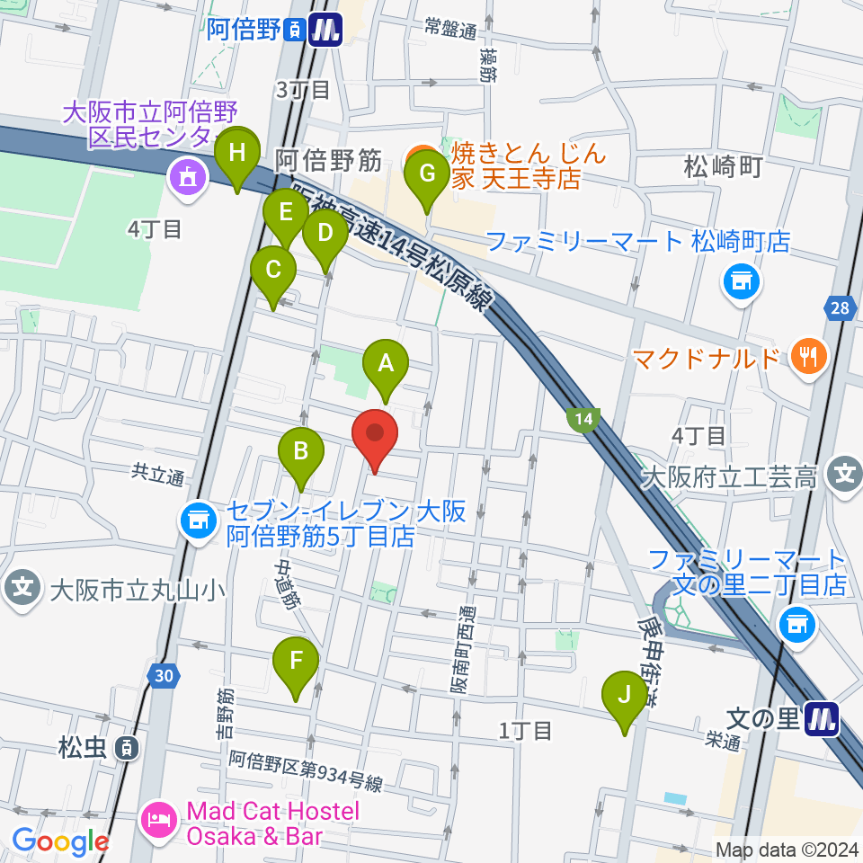 音楽教室 HOUSE MUSIC周辺のホテル一覧地図