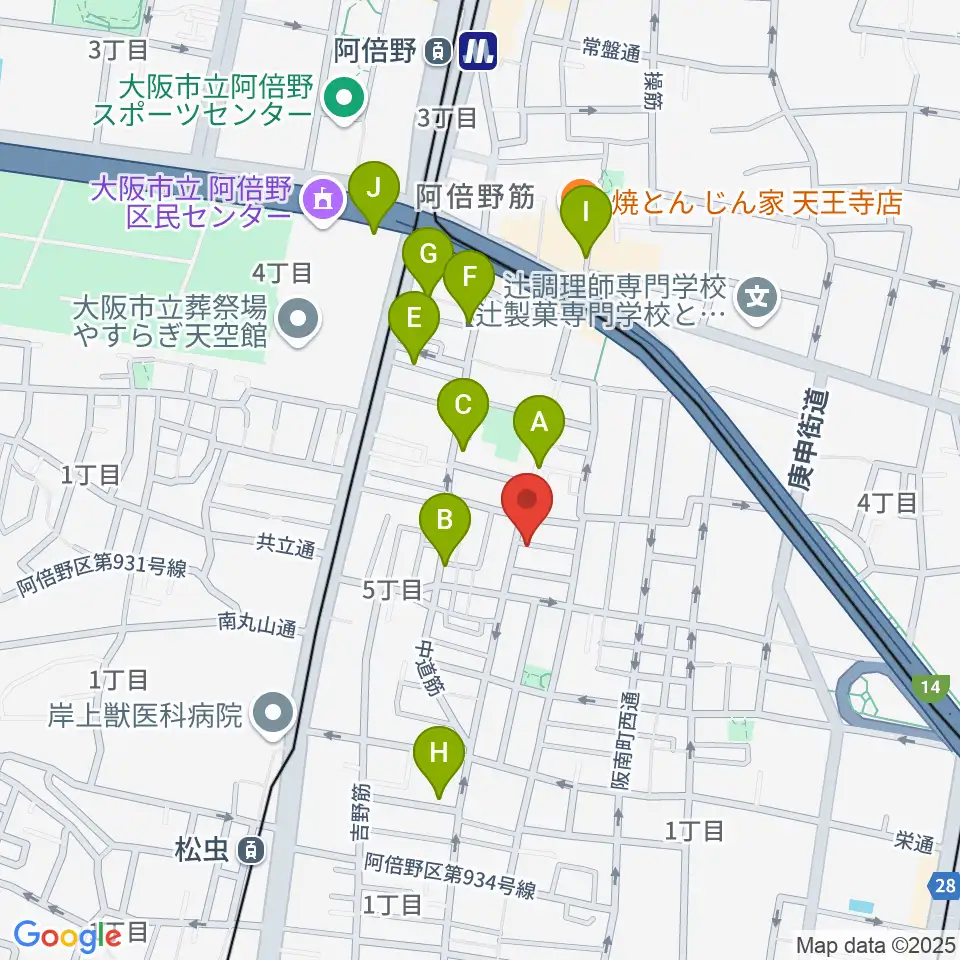 音楽教室 HOUSE MUSIC周辺のホテル一覧地図